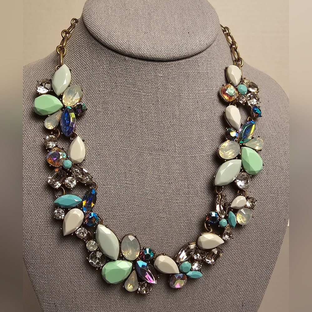 [J. Crew] Cluster Statement Necklace Mint Green, … - image 4